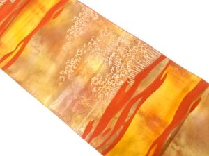 アンティーク　霞に竹笹模様織り出し袋帯（材料）